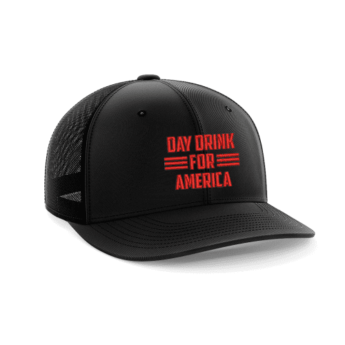 Day Drink For America Embroidered Trucker Hat - Greater Half