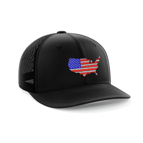 USA Flag Embroidered Trucker Hat - Greater Half