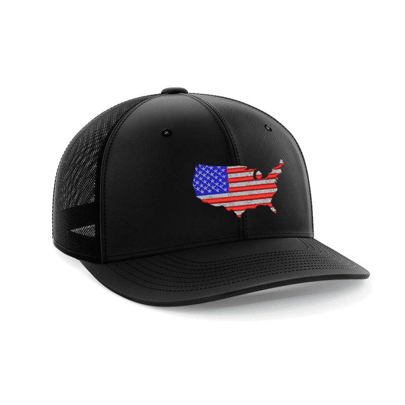 USA Flag Embroidered Trucker Hat - Greater Half