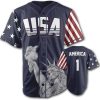 Blue America #1 Baseball Jersey - Greater Half