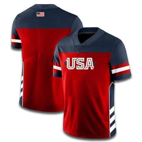 Custom RedBlue USA Patriotic Football Jersey 2