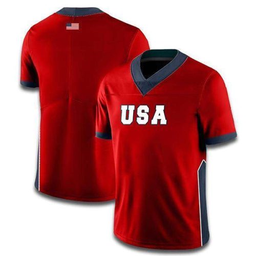 Custom Red USA Patriotic Football Jersey