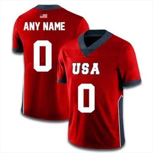 Custom USA Football Jersey (Red) - Greater Half