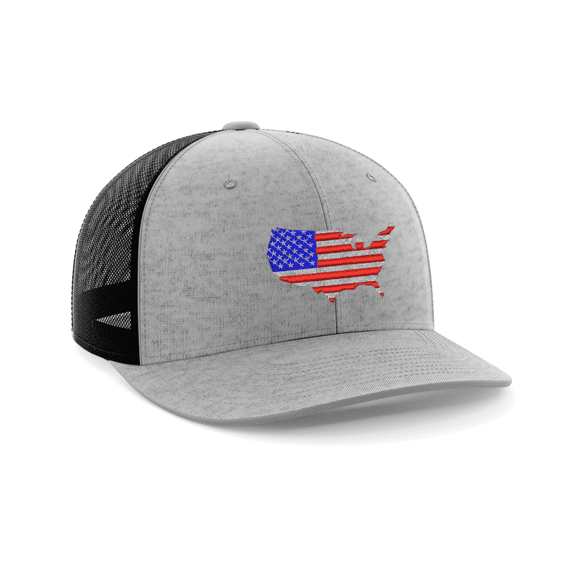 USA Flag Embroidered Trucker Hat - Greater Half