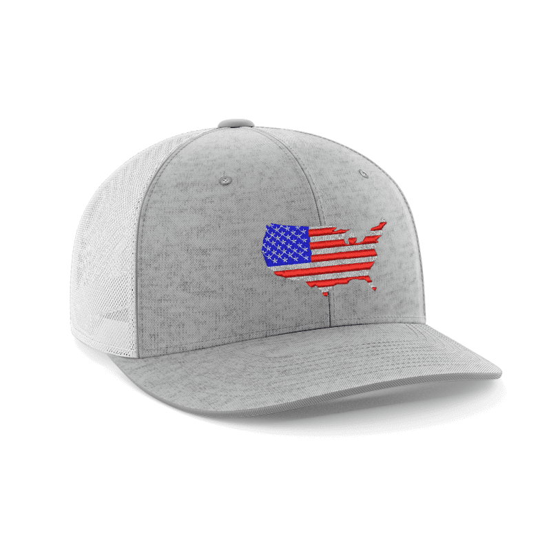 USA Flag Embroidered Trucker Hat - Greater Half