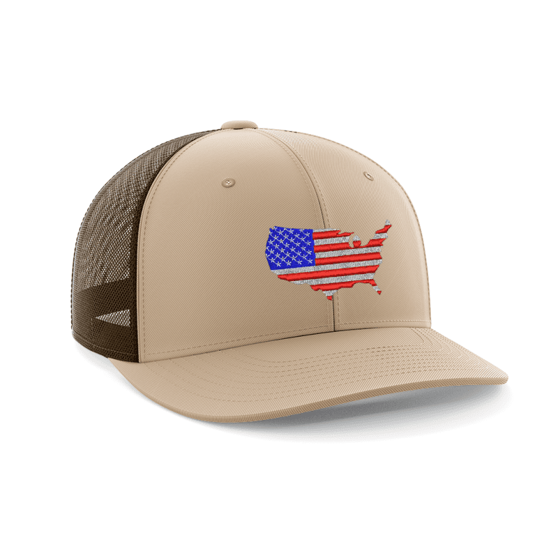 USA Flag Embroidered Trucker Hat - Greater Half