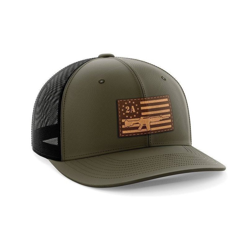 2nd Amendment AR15 Leather Patch Hat - Greater Half