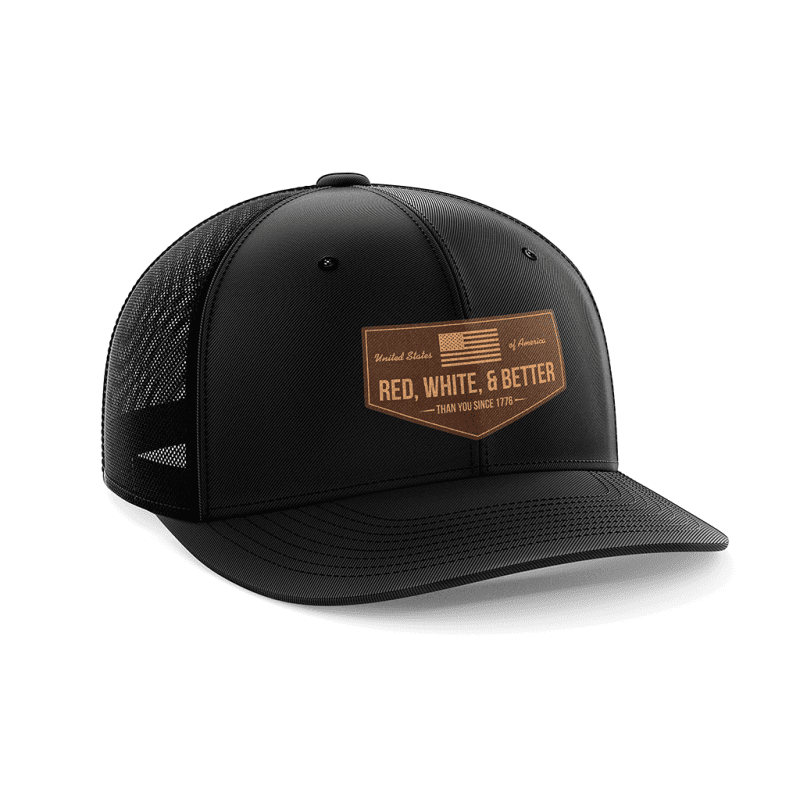 Red, White, and Better Than You Leather Patch Hat - Greater Half