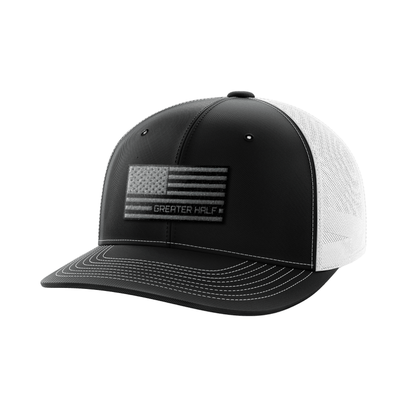 USA Black Flag Woven Patch Hat - Greater Half