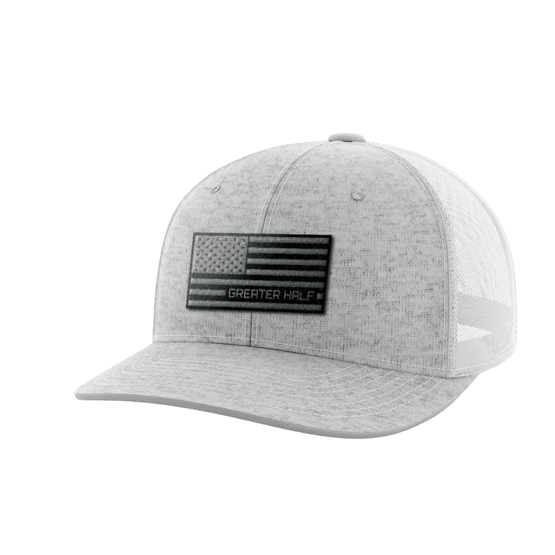 USA Black Flag Woven Patch Hat - Greater Half