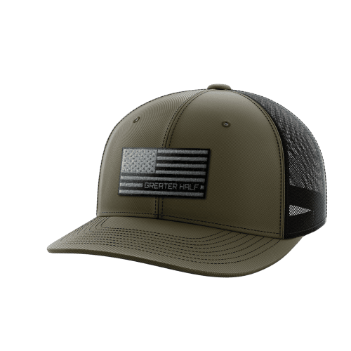 USA Black Flag Woven Patch Hat - Greater Half