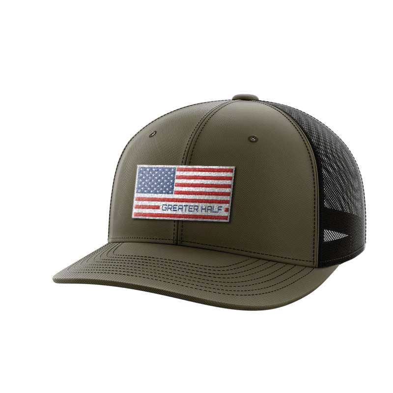 USA Flag Woven Patch Hat - Greater Half