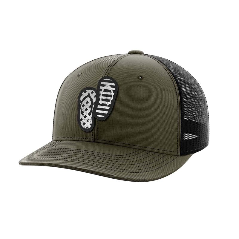 Flip Flops Black Patch Hat - Greater Half