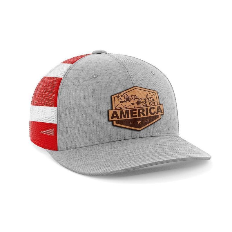 America Mount Rushmore Leather Patch Hat - Greater Half