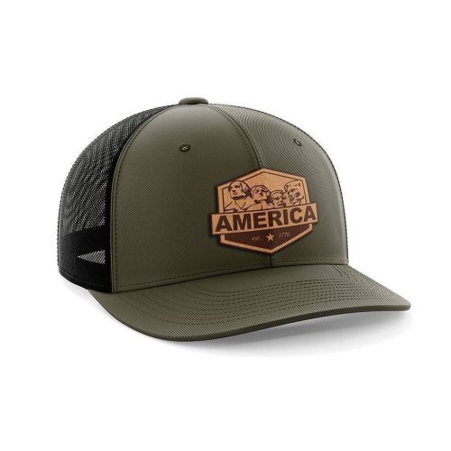 America Mount Rushmore Leather Patch Hat - Greater Half